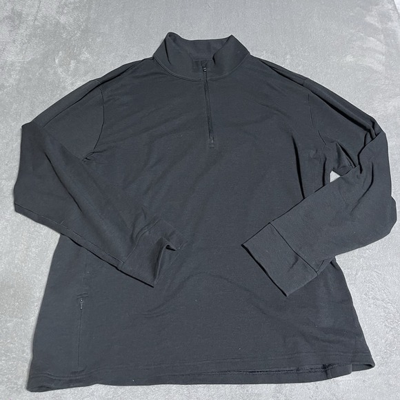 Prana Shirt Men XXL Gray Quarter Zip Pullover Hiking Activewear Long Sleeve - Picture 1 of 8